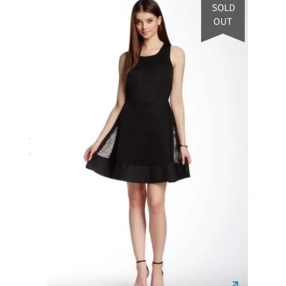 Romeo & Juliet Couture Black Mesh Fit & Flare Sleeveless Dress - Picture 8 of 9